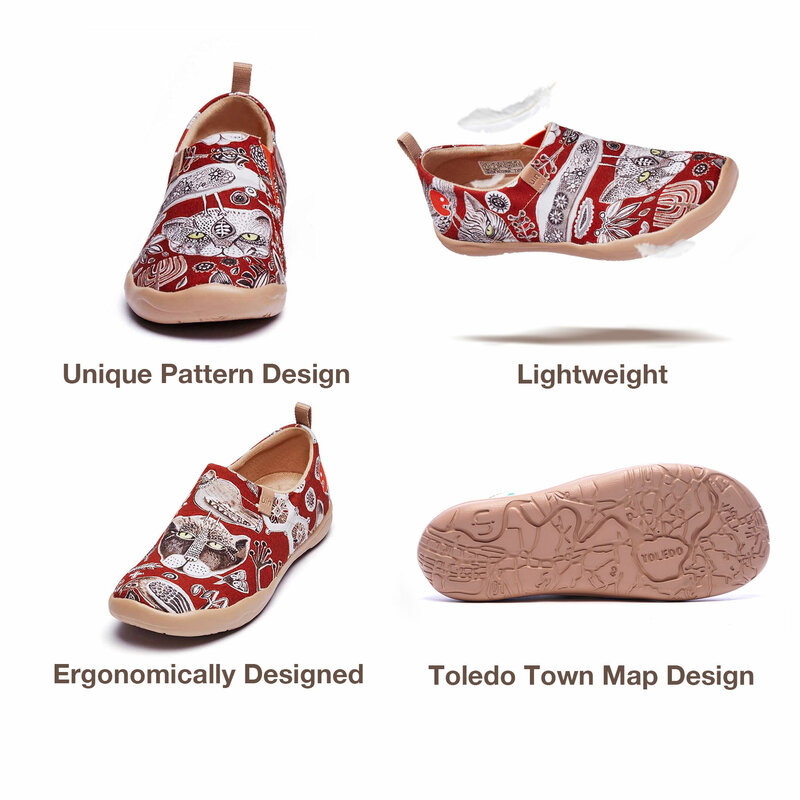 UIN Women's Walking Travel Shoes Slip On Casual Loafers Lightweight Comfort Fashion Sneaker Cat's Eye