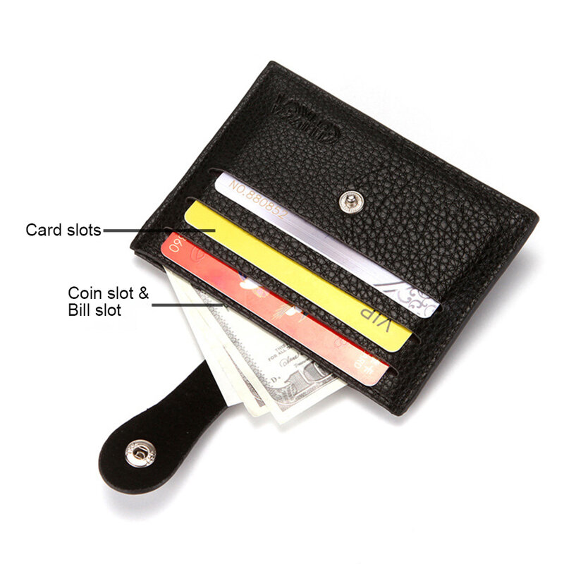 울트라-얇은 지갑 동전 지갑 패키지 Hasp 작은 지갑 동전 케이스 커버 미니 지갑 Lychee 패턴 지갑 남자 버클 카드