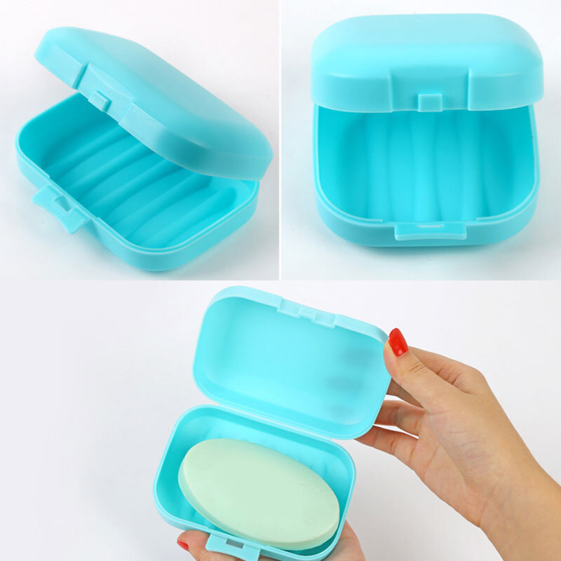 in plastica antimicoelio bagno da viaggio portatile A0127 Contenitore per sapone e portasapone colore: Bianco per cucina
