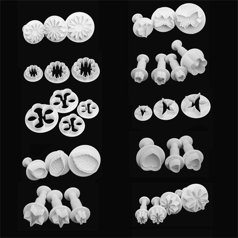 33pcs Cake Decorating Fondant Plunger Cutters Tools Mold Cookie Cutter DIY Baking Tools Bakeware Cake Mold