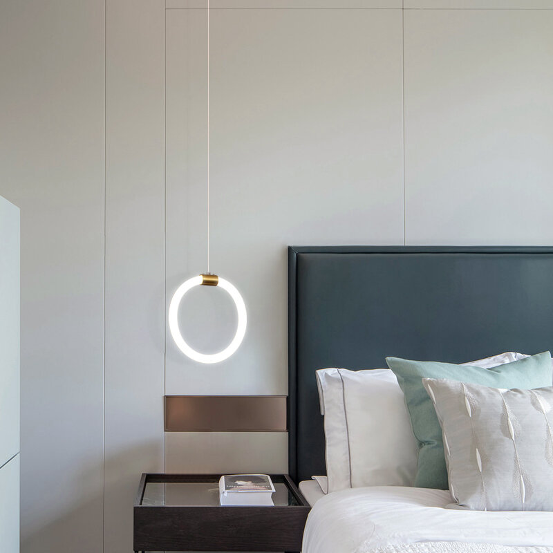 FANPINFANDO – plafonnier Led suspendu avec anneau en acrylique, design moderne, éclairage d'intérieur, luminaire décoratif de plafond, idéal pour une chambre à coucher ou une cuisine