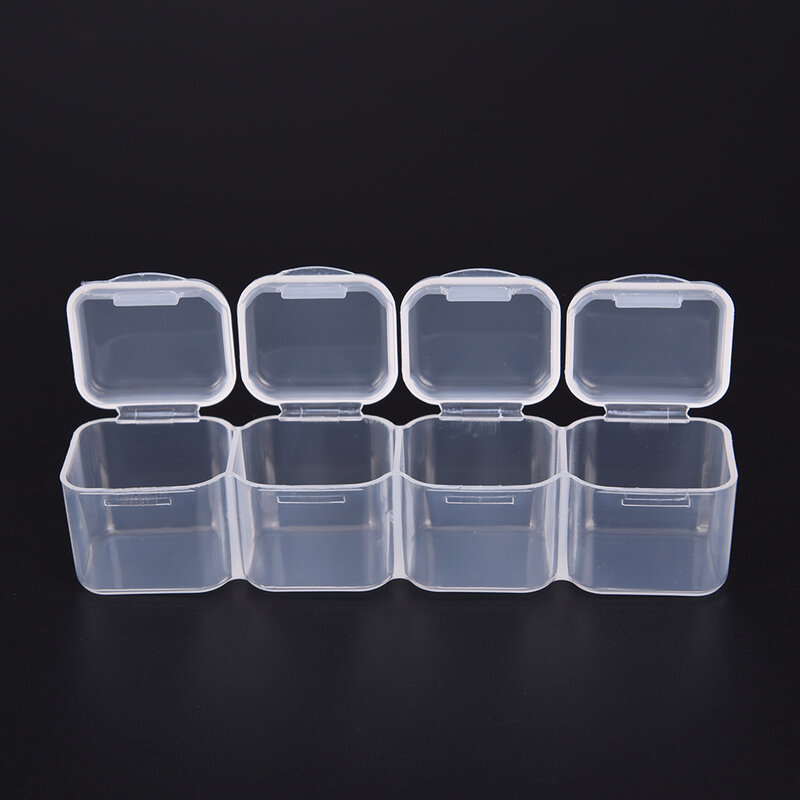 Clear Plastic 28 Slots Adjustable Jewelry Storage Box Case Organizer Bead