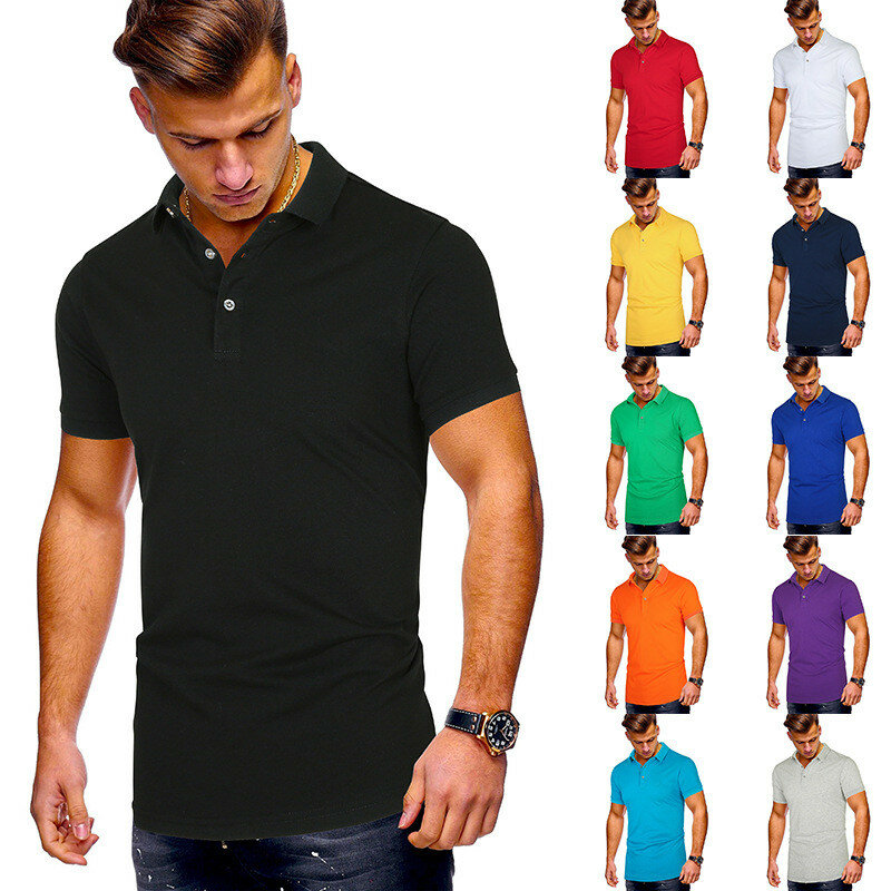 Polos de algodón para hombre, Polo bordado, camiseta de jirafa, Tops informales, ropa, 13 colores, envío directo