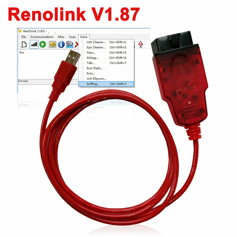 ECU-программатор Renolink V1.87 для Renault Renolink, UCH подходящее кодирование приборной панели, функции сброса ЭБУ
