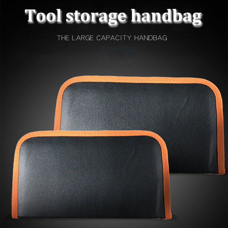 Portable Toolkit Electrician Leather Tool Bag Waterproof Zipper Design For Soldering Repair Hardware