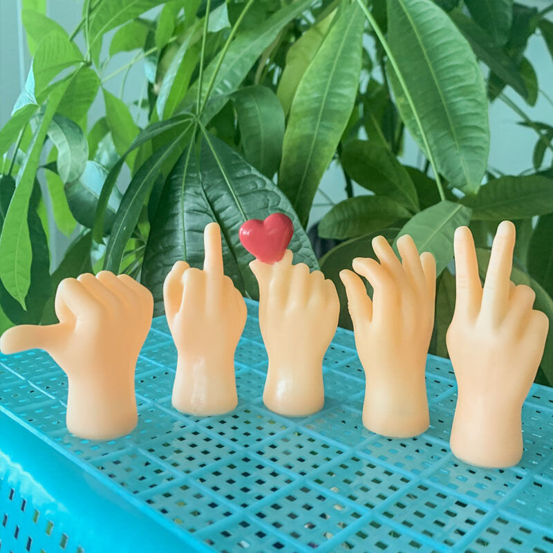 Dorosłe dziecko nowe zabawki Tiny Finger Hands śmieszne Finger Fidget małymi dłońmi Palm Tease Cat Pet Gags Joke Party Halloween