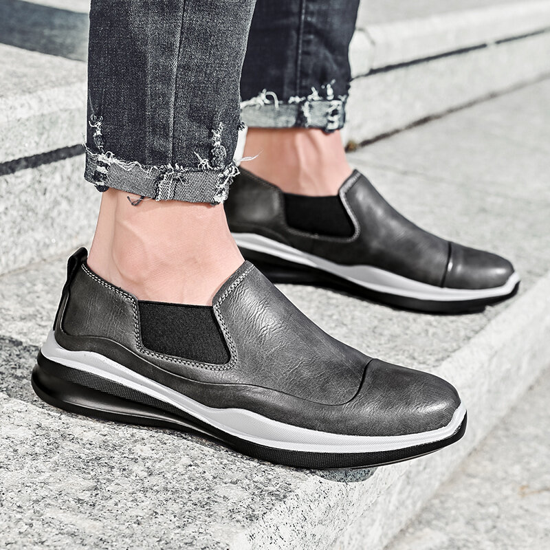 2021 novos homens de couro sapatos casuais marca deslizamento em sapatos de condução ao ar livre macio sapatos de caminhada moda mocassins sapatos masculinos