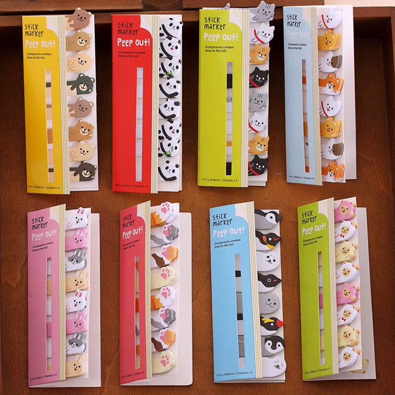 Kawaii Scrapbooking Scrapbook Stickers Sticky Notes School Office Supplies Memo Pad Page Flags for Kids Material Escolar