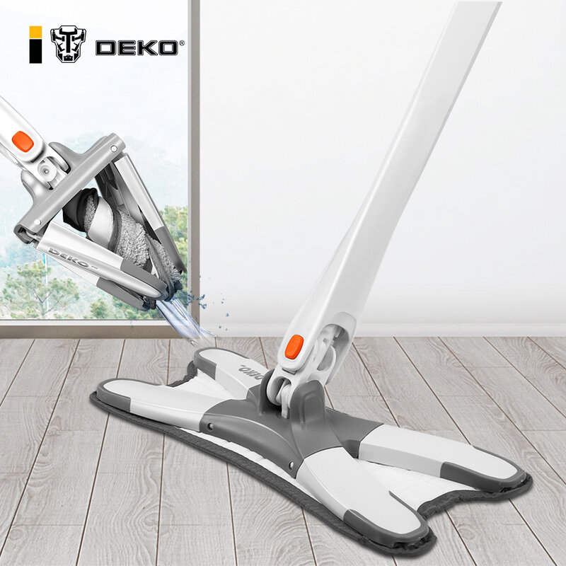 Deko X-Type Microfiber Vloer Mop Doek Vervangbare Hand Gratis Cleaner Wassen Platte Mop Huis Schoonmaken Tool Handleiding Extrusie lui Mop