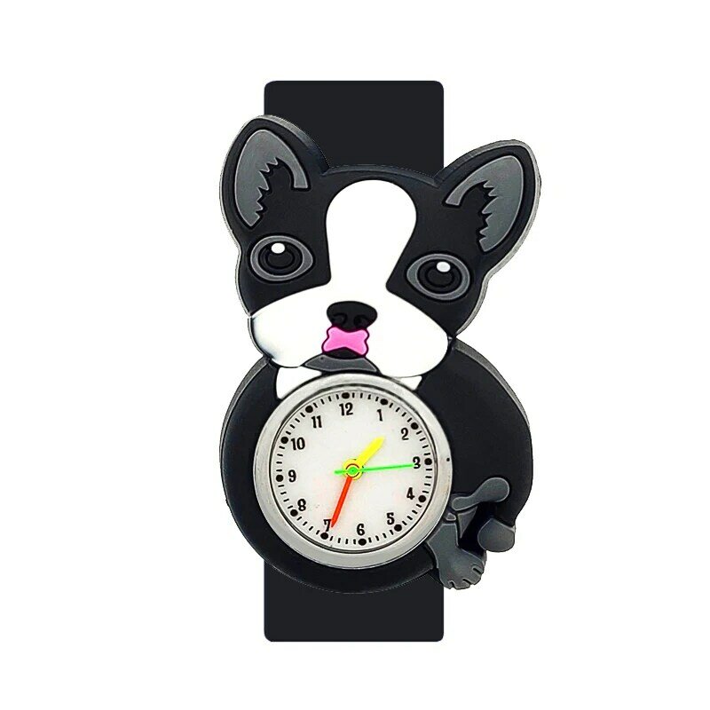 만화 동물 팀 장난감 어린이 시계, 아기 학습 시간 팔찌, 어린이 슬랩 시계, 여아, 남아, 아이, 생일 선물, 학생 시계