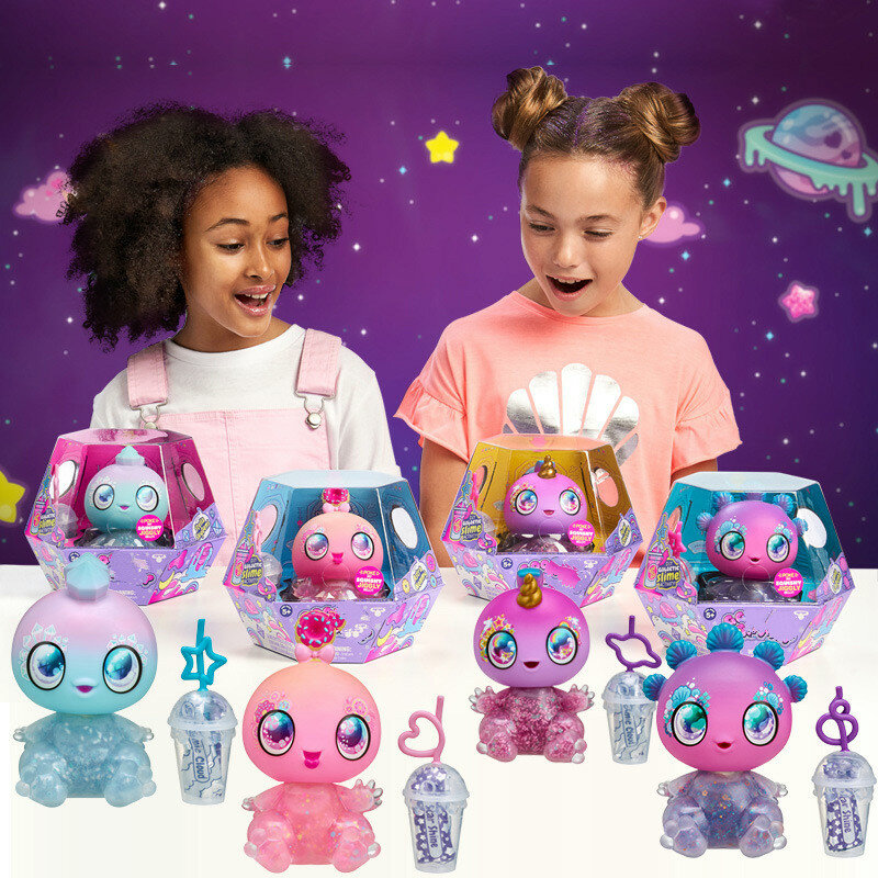 Goo-Conjunto de juguetes de dibujos animados para niñas, conjunto de muñecas de juguete con brillos, Galaxia, Slime, Planeta de fantasía, Galactic, Slime, DIY