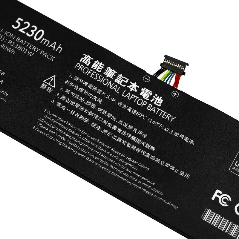 Apexway 7.66v bateria do portátil r13b01w r13b02w para xiaomi mi ar 13.3 "série 5230mah/40wh tablet pc