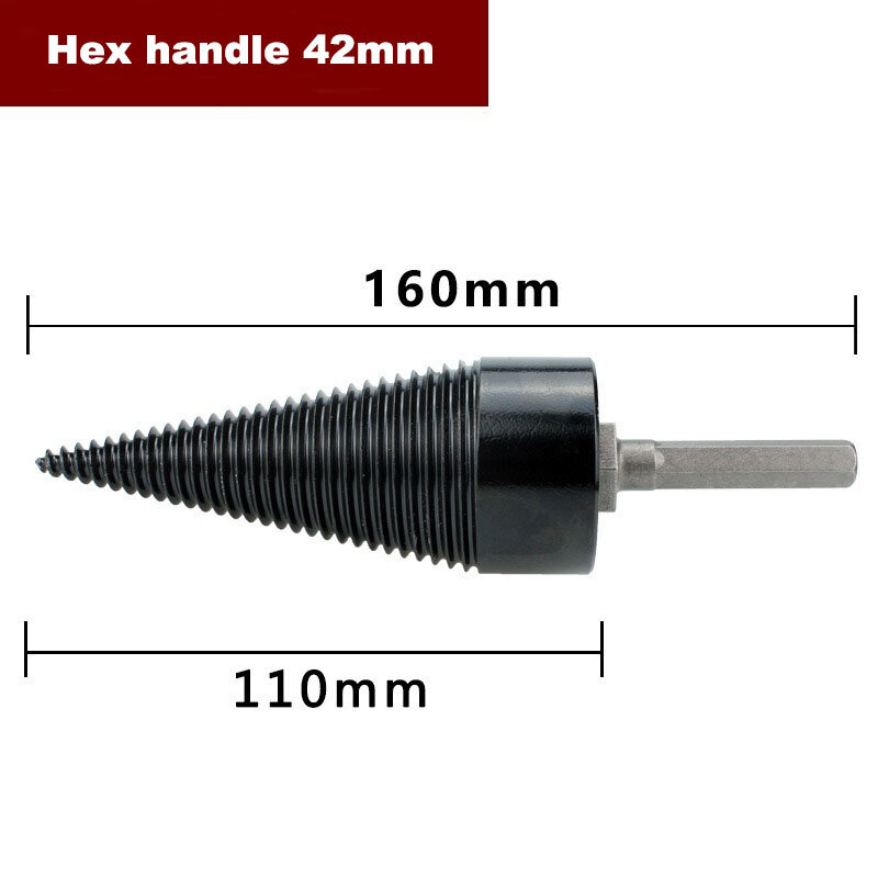 D42mm Aanmaakhout Brandhout Splitter Boor Brandhout Split Hout Boor Voor Elektrische Boor Hamer Vierkante Shank Hex Handvat Ronde