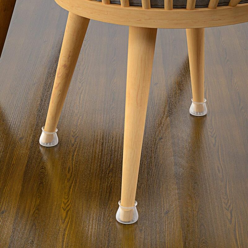 36 Pack Chair Leg Caps Floor ProtectorsTransparent Silicone Anti-Slip Round square Chair Leg Pads Caps Cover