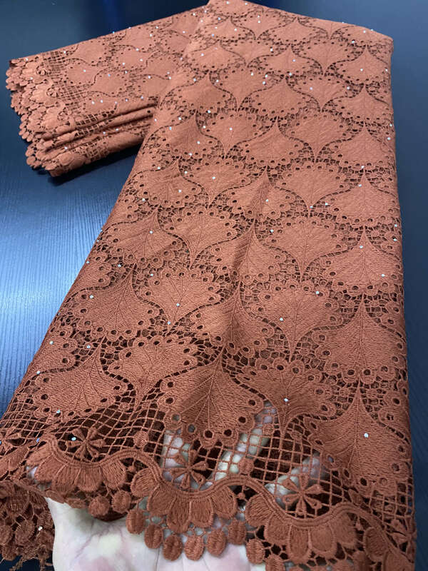 Tissu africain en dentelle Guipure, tissu nigérian, Soluble dans l'eau, pour robe, nouvelle collection 2020, YA3398B-4
