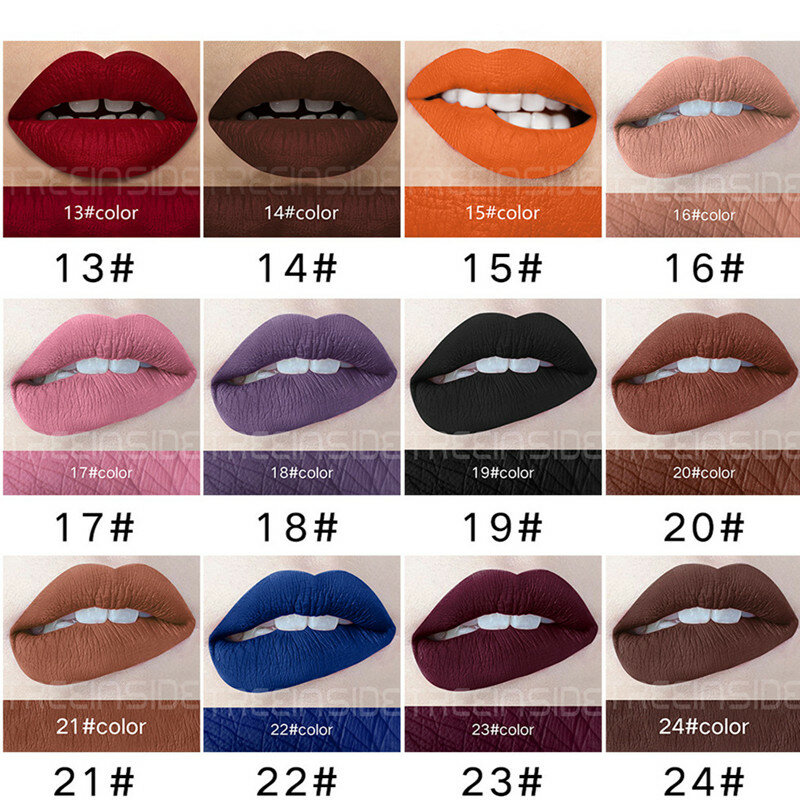 28 farbe Flüssigen Lippenstift Wasserdicht Lang anhaltende Lip Gloss Nackte Rot Lila Blau Schwarz Super Matt Flüssigen Lippenstift