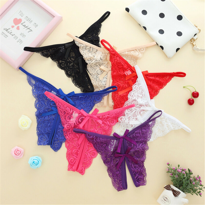 Sexy Panties Open Crotch Erotic Thongs Underwear Women Lace Transparent Sexy Lingerie Comfor G Strings Sex Accessories Products