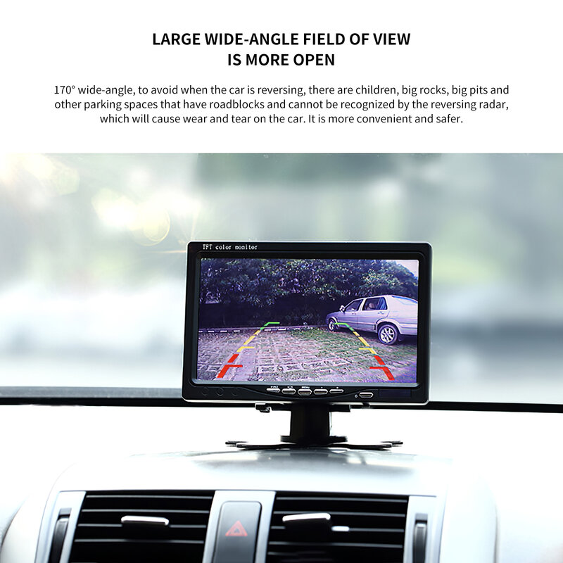 2021 HD سيارة عكس الرؤية مقاوم للماء كاميرا تعمل بالأشعة فوق الحمراء وقوف السيارات النسخ الاحتياطي ليلة مع 170 درجة رؤى عرض مثالية للسيارة في اله...