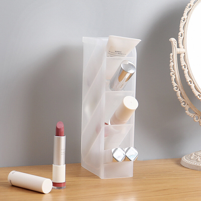 Boîte de rangement de bureau givrée, fournitures de bureau à domicile, porte-brosse de maquillage Simple et Transparent