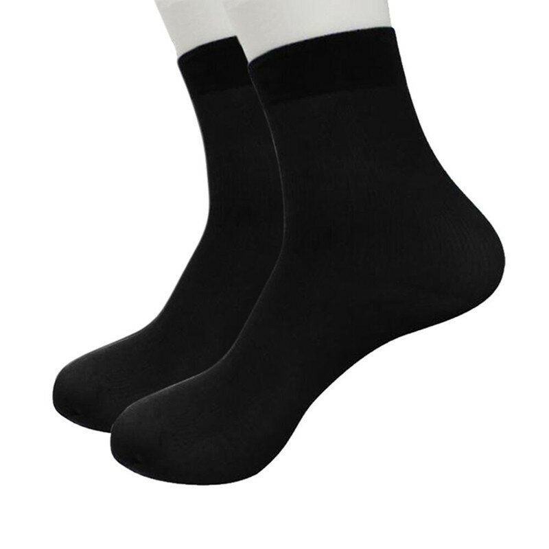 1 par de fibra de bambu meias curtas de seda elástica ultra-fina meias de seda masculina respirável calcetines mujer