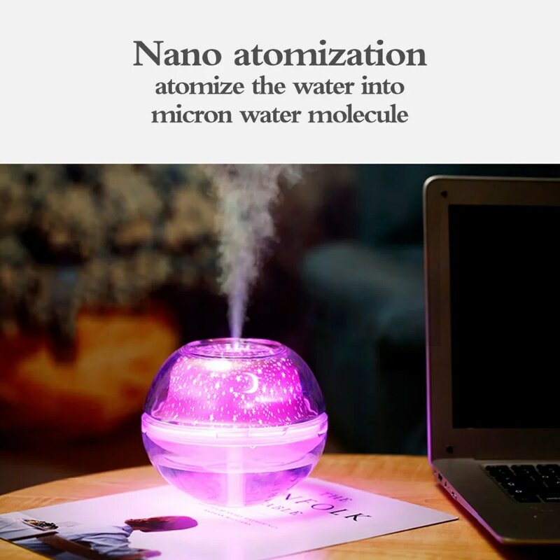 500ML Ball Luftbefeuchter mit Aroma Lampe Ätherisches Öl Ultraschall Elektrische Aroma Diffusor Mini USB Luftbefeuchter Fogger