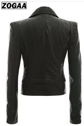 Куртка ZOGAA женская из искусственной кожи, готическая Черная мотоциклетная куртка на молнии, куртка из искусственной кожи с длинным рукавом, ...