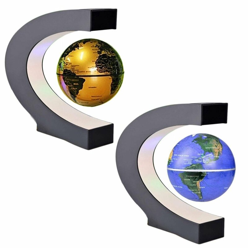 الرفع مكافحة الجاذبية غلوب الكرة الأرضية طافية مغناطيسية خريطة العالم مع مصباح ليد للأطفال هدية منضدة المكتب المنزلي الديكور