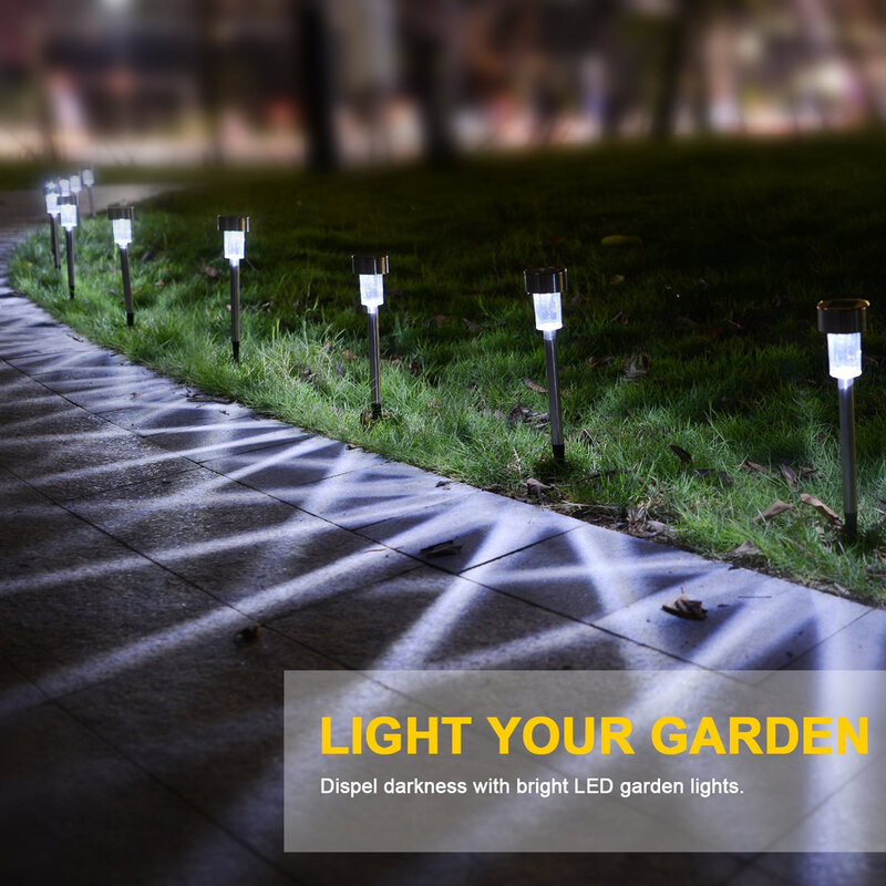 Luz de led solar para ambientes externos, lâmpada para decoração de jardim, para gramado, para iluminação de rua, com energia solar