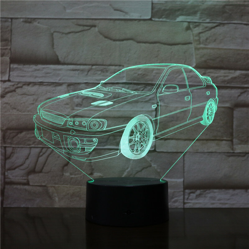 Lampada da tavolo per auto Super 7 colori che cambiano lampada da scrivania lampada 3D luci notturne luce a Led Drop Shipping amici regalo di compleanno per bambini