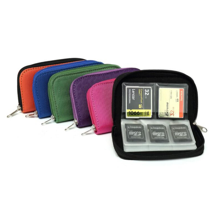 22 ranuras impermeable bolsa de almacenamiento de la tarjeta de memoria 2020 cartera caja de la tarjeta Bolsa ID titular SD Micro tarjeta Cámara teléfono tarjeta Protector bolsa