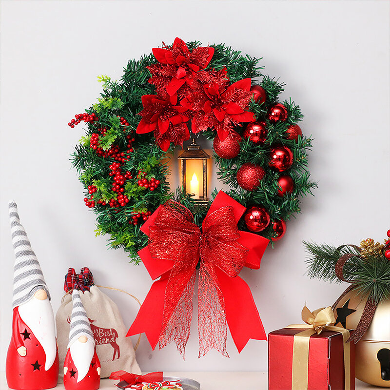 Рождественская гирлянда, украшение, светлые ветви, растения, сосновые конусы, венок, украшение, праздничный свадебный Декор