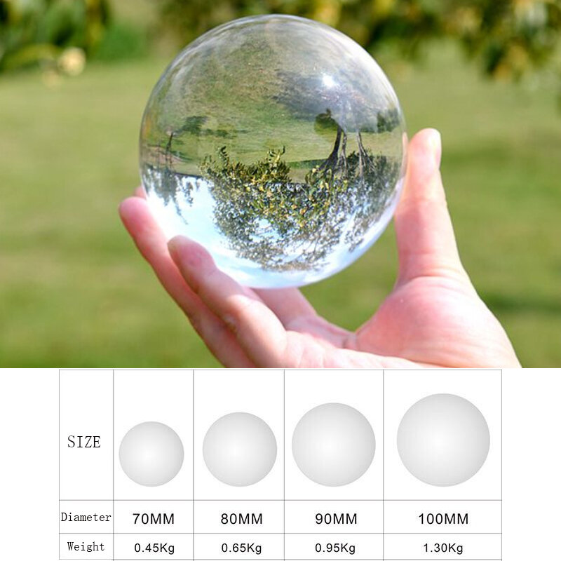 100mm vidro claro bola de cristal lensball artificial cristal esfera cura fotografia adereços presentes venda quente presente decorativo bolas