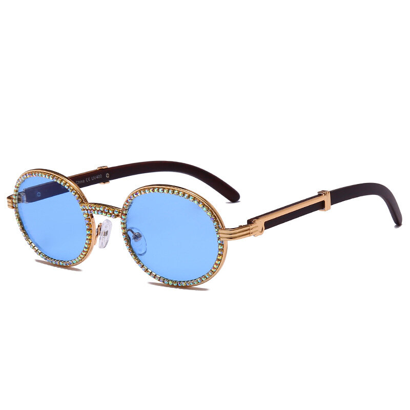 2021 nuevas gafas de sol mujer gafas de sol del ojo de diamante Cadena de gafas de sol gafas delgadas hombres retro personalidad gafas de sol