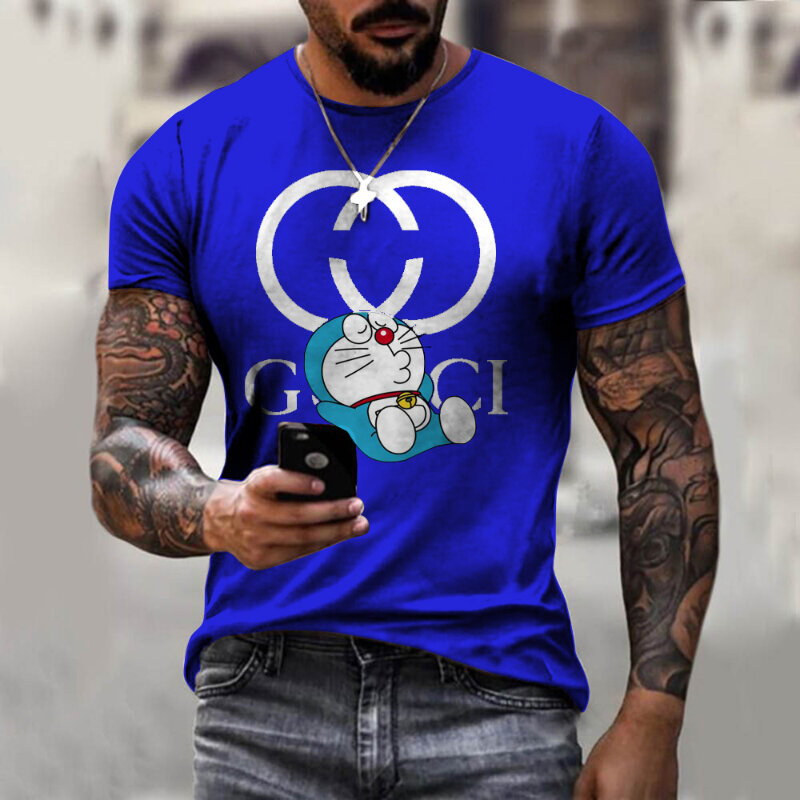2021 여름 남자의 3D GU 바느질-긴팔 패션 스웨터 라운드 넥-긴팔 스트 라이프 캐주얼 티셔츠 남성-긴팔
