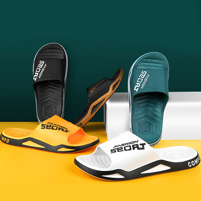 KEEROP PVC męskie sportowe kapcie Trend w modzie obuwie plażowe oddychające antypoślizgowe grube męskie kapcie domowe Flip Flop