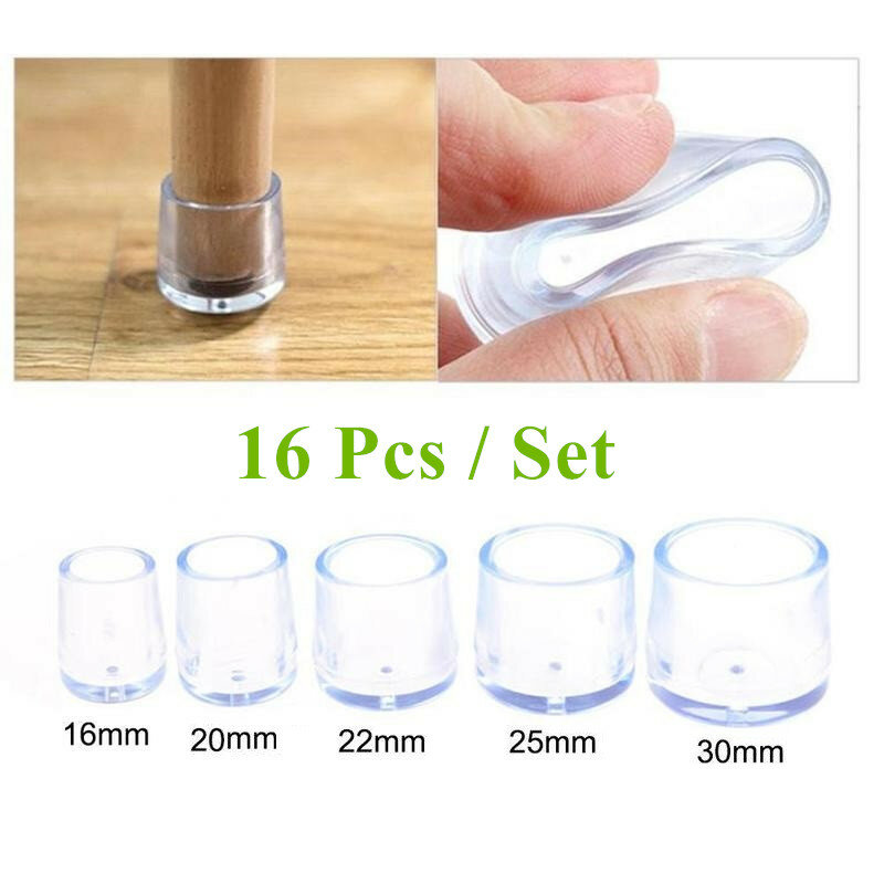 16PCS Rubber Furniture Chair Table Mat Silicone Anti Scratch Protector Cap Table Ferrule Feet Leg Cap Floor Protector Home Tools