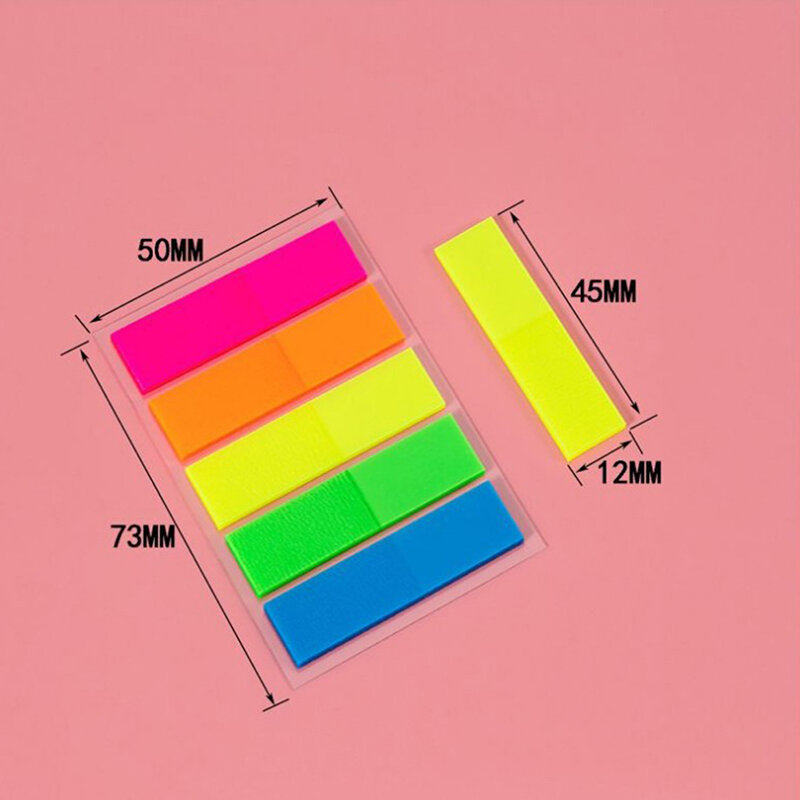 100 fogli di carta fluorescente blocco note autoadesivo note adesive marcatore Memo Sticker famiglia e ufficio materiale scolastico