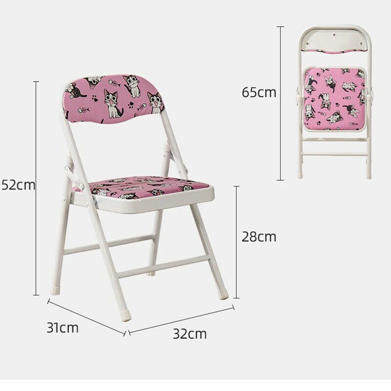 Chaise pliante Portable, tabouret de dessin animé, chaise de salle à manger à dossier, dortoir pour étudiants, Simple pour enfants
