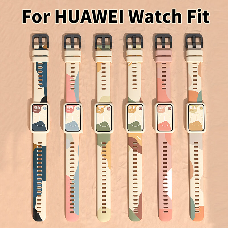 Warna-warni Untuk Honor Band 6 Jam Tangan Pas Tali Silikon Pengganti Tali Gelang Gelang untuk Huawei Fit Aksesori Gelang