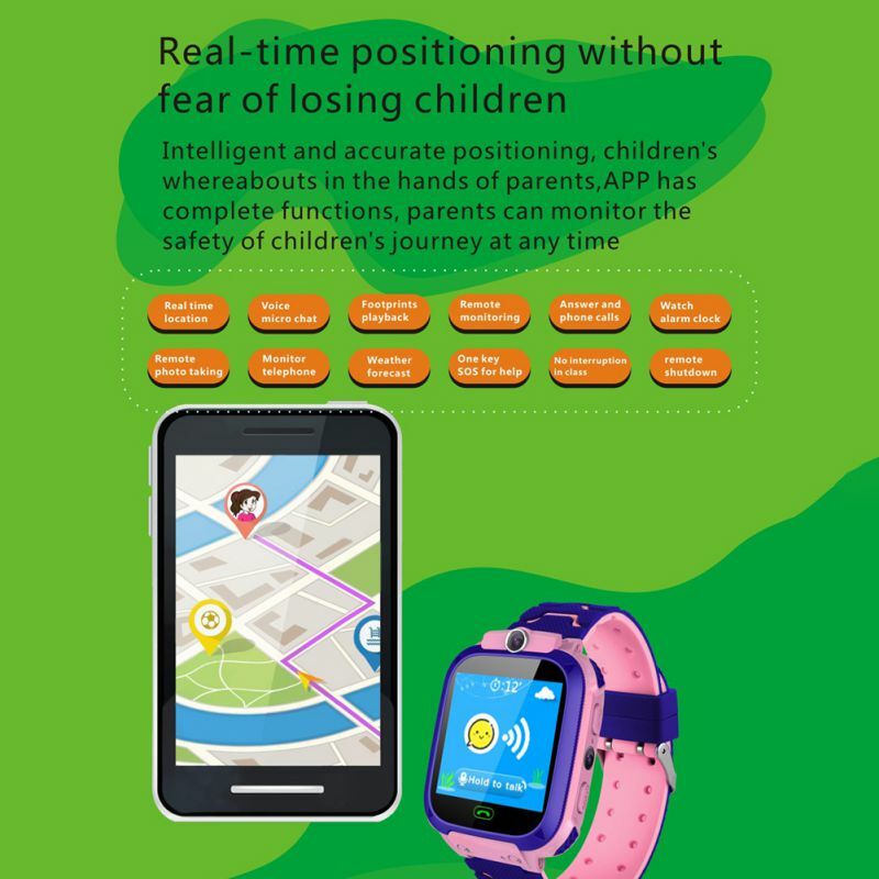 Smart Watch Kids Hadiah LBS Lokasi Silikon Tahan Air Jam Tangan Tali Jam Tangan Yang Mudah Dipakai