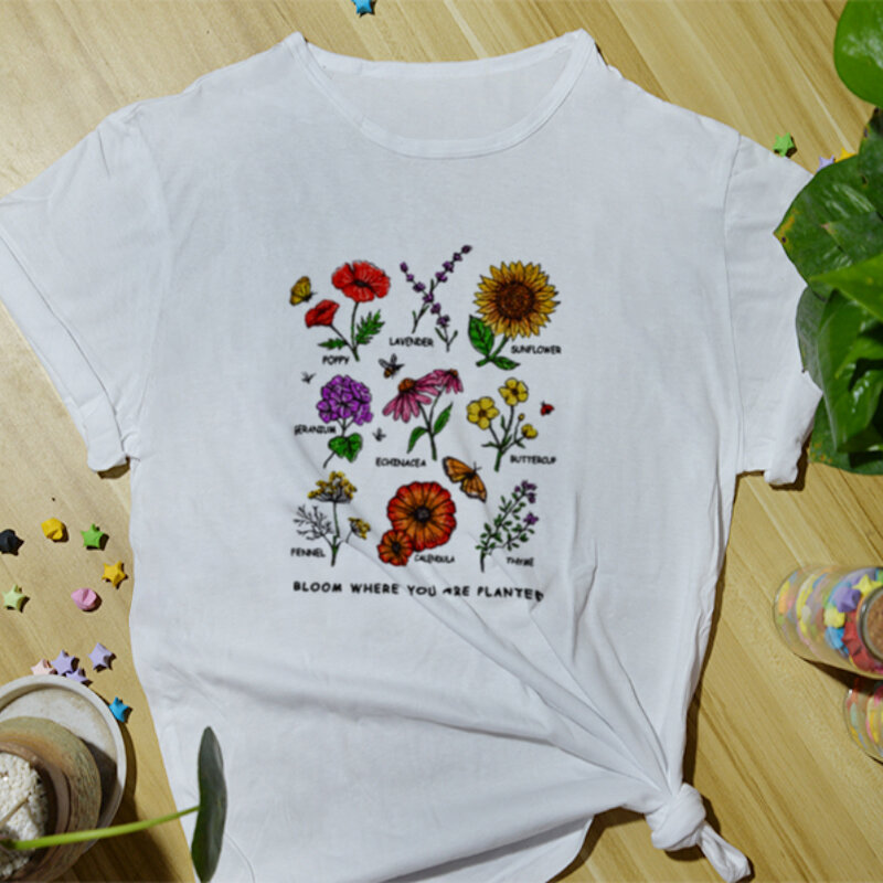 Sommer Täglich Casual Frauen Baumwolle T-Shirt Mode Top Tees Lustige Drucken Cartoon Niedliche Grundlegende Kurzarm Oansatz Shirts für Frauen