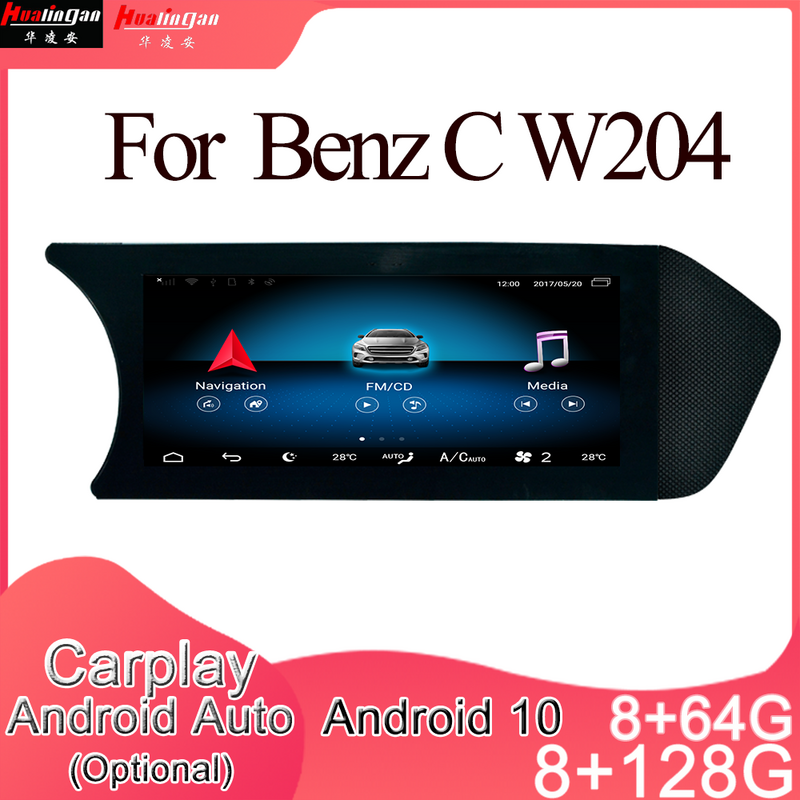 8204 Android 10 Автомобильный мультимедийный DVD стерео радио плеер GPS навигация Carplay авто для Benz C W204 2011-2014
