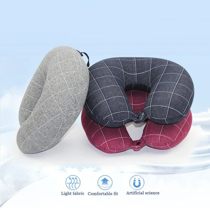 U-образные подушки для шеи из пены с памятью мягкая медленно восстанавливающая космическая подушка для путешествий твердый шейный затылочн...