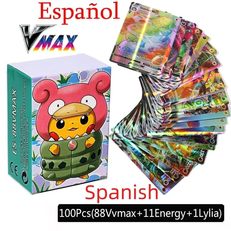 2021 بطاقات البوكيمون الجديدة في العلامة الإسبانية فريق GX Vmax المدرب الطاقة اللعب أوراق للعب Castellano Espanol ألعاب أطفال