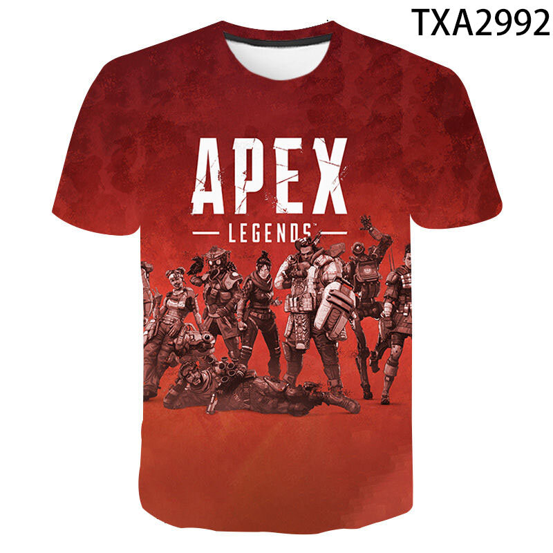 Camiseta con estampado 3D de Apex Legends para hombres, mujeres y niños, camisetas de manga corta a la moda, ropa de calle informal, camisetas para niños y niñas
