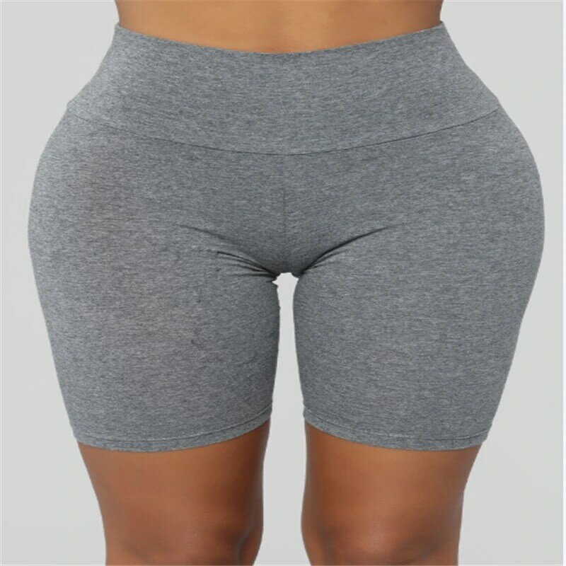 Workout Yoga Shorts Women High Waist Solid Color  Stretch Seamless Breathable Fitness Gym Running Ladies Leggings Plus Size