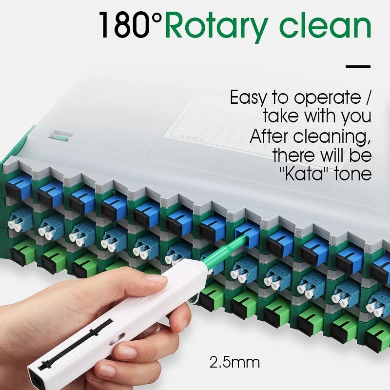 Ferramenta de limpeza de um clique, conector universal de 2.5mm para caneta de limpeza de fibra ótica sc/fc/st com frete grátis
