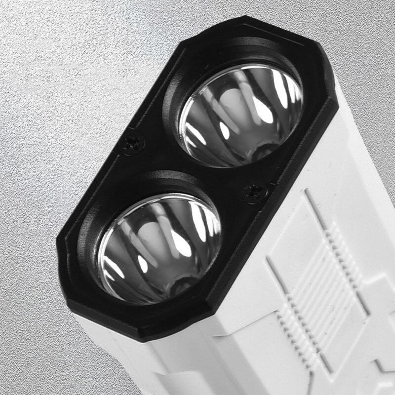 Мощный фонарь с двойной головкой перезаряжаемые сильный свет светильник Flash светильник s Power Bank ультра яркий фонарик для кемпинга