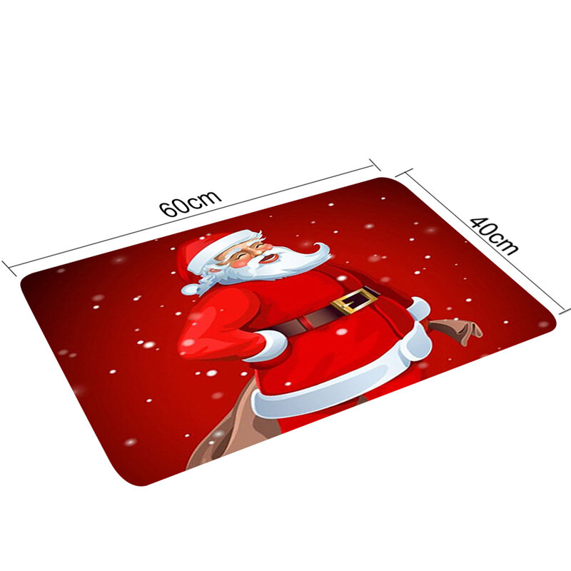 Karpet Luar Ruangan Dekorasi Selamat Natal Kamar Mandi Kamar Tidur Tikar Natal Karpet Kamar Tidur Manusia Salju Santa Klaus Karpet Dapur