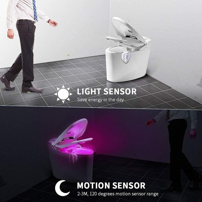 Умный светильник для туалета, светодиодный ночсветильник с пассивным инфракрасным датчиком движения, 8 цветов, водонепроницаемая светильн...